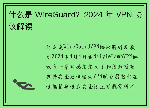 什么是 WireGuard?2024 年 VPN 协议解读